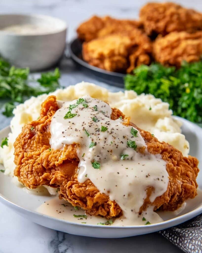 Crispy Chicken Fried Chicken with Creamy Gravy Recipe