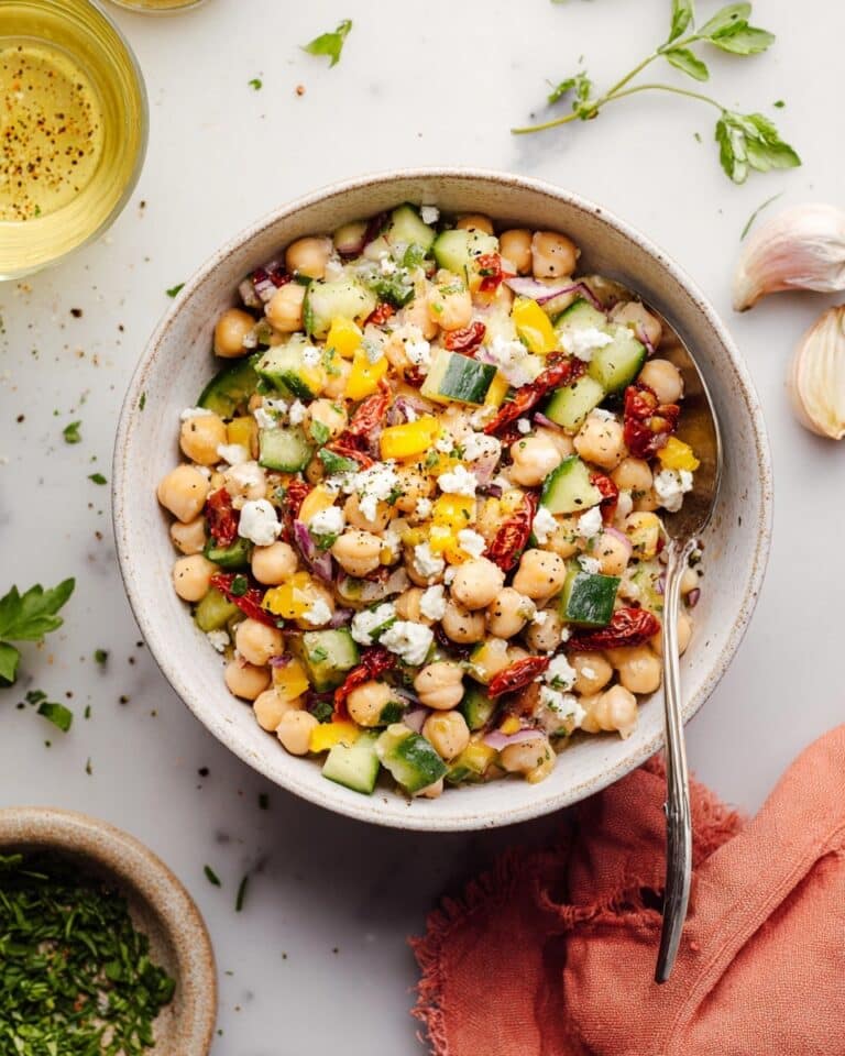 Dense White Bean and Chickpea Salad with Sun-Dried Tomatoes Recipe