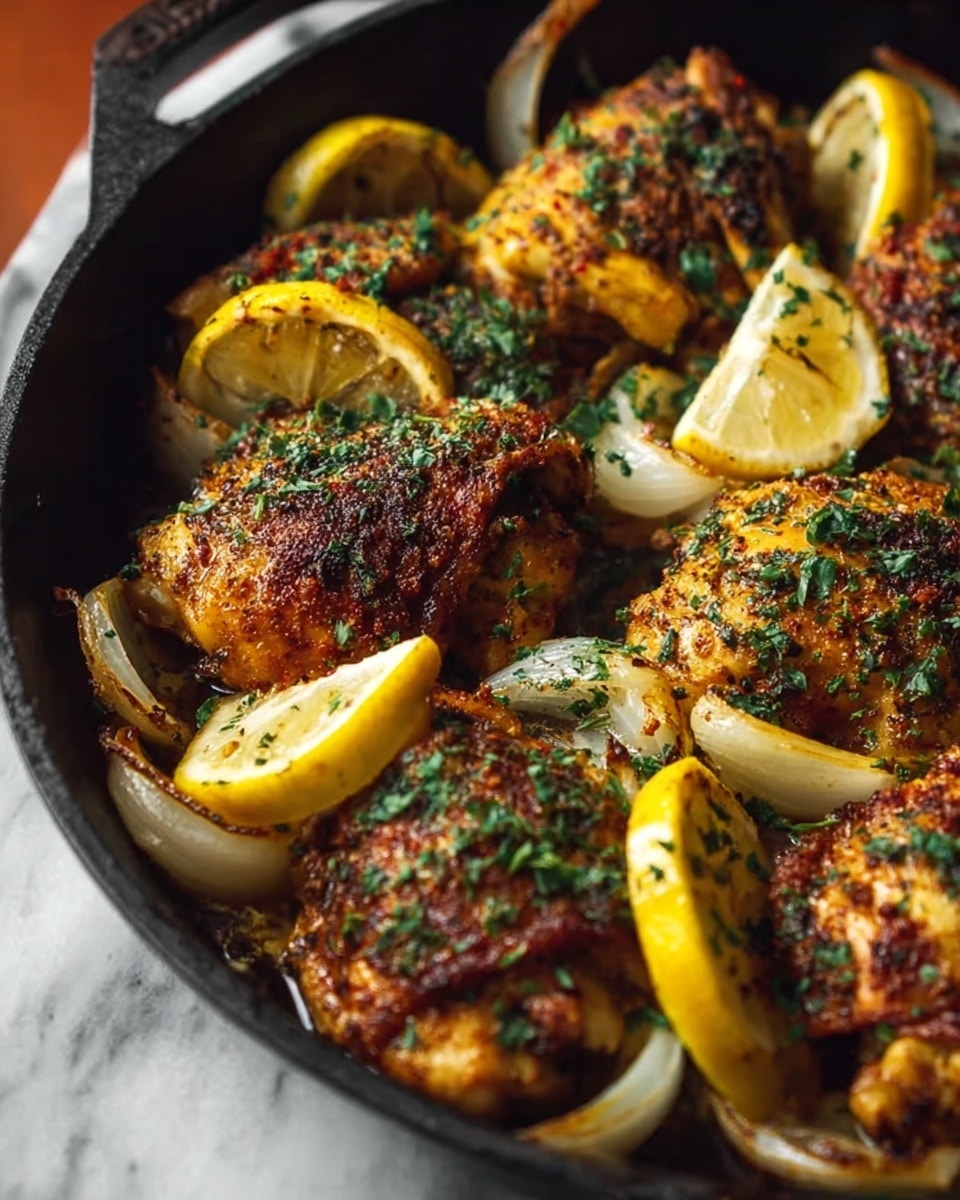 Lebanese Roasted Chicken Thighs with Lemon and Spices Recipe